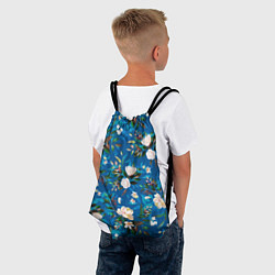 Рюкзак-мешок Цветы Синий Сад, цвет: 3D-принт — фото 2