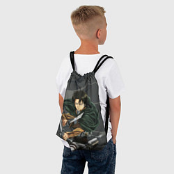Рюкзак-мешок Леви Аккерман в бою, цвет: 3D-принт — фото 2