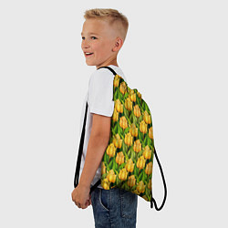 Рюкзак-мешок Желтые тюльпаны паттерн, цвет: 3D-принт — фото 2