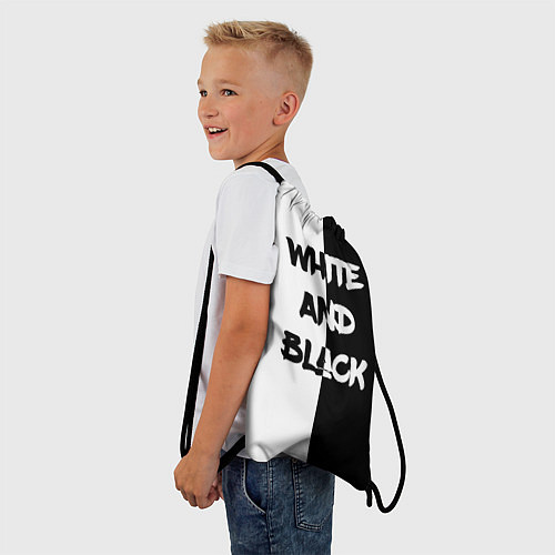 Мешок для обуви White and Black Белое и Чёрное / 3D-принт – фото 3