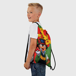 Рюкзак-мешок Эш Кетчум на ярком фоне, цвет: 3D-принт — фото 2