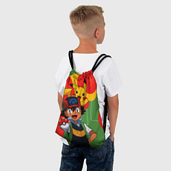 Рюкзак-мешок Эш Кетчум на ярком фоне, цвет: 3D-принт — фото 2