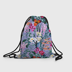 Рюкзак-мешок Цветы Пионы и Тигриди, цвет: 3D-принт