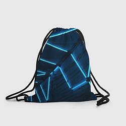 Рюкзак-мешок Неоновые лампы и кирпичный эффект - Голубой, цвет: 3D-принт