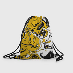 Рюкзак-мешок Черно-желтые разводы, цвет: 3D-принт