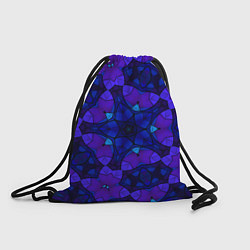 Рюкзак-мешок Калейдоскоп -геометрический сине-фиолетовый узор, цвет: 3D-принт