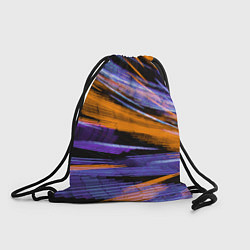 Рюкзак-мешок Неоновые прерывающиеся линии - Оранжевый и фиолето, цвет: 3D-принт
