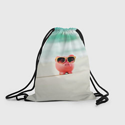 Рюкзак-мешок Свинка на отдыхе, цвет: 3D-принт