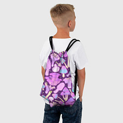 Рюкзак-мешок Неоновые грибочки, цвет: 3D-принт — фото 2