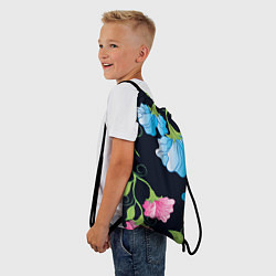Рюкзак-мешок Яркие удивительные цветы в летней ночи, цвет: 3D-принт — фото 2