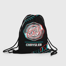 Рюкзак-мешок Значок Chrysler в стиле Glitch на темном фоне, цвет: 3D-принт