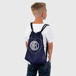 Рюкзак-мешок Лого Inter в сердечке на фоне мячей, цвет: 3D-принт — фото 2