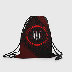 Рюкзак-мешок Символ The Witcher и краска вокруг на темном фоне, цвет: 3D-принт