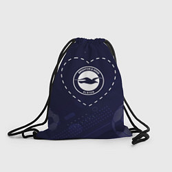 Рюкзак-мешок Лого Brighton в сердечке на фоне мячей, цвет: 3D-принт