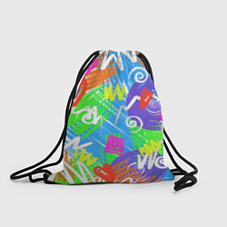 Рюкзак-мешок Яркий геометрический принт на белом фоне, цвет: 3D-принт