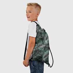 Рюкзак-мешок Листья пальмы на черном, цвет: 3D-принт — фото 2