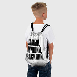 Рюкзак-мешок Надпись Самый Лучший Василий, цвет: 3D-принт — фото 2