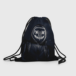 Рюкзак-мешок Неоновая маска анонимуса - Белый, цвет: 3D-принт