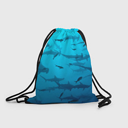 Рюкзак-мешок Акулы - океан, цвет: 3D-принт