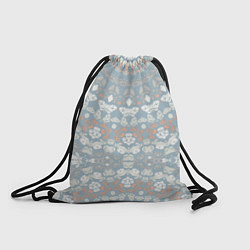 Рюкзак-мешок Коралловый и серо-голубой, мандала, цвет: 3D-принт