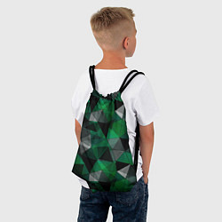 Рюкзак-мешок Зеленый, серый и черный геометрический, цвет: 3D-принт — фото 2