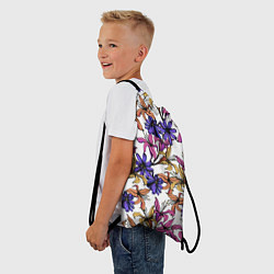 Рюкзак-мешок Цветы Разноцветные На Белом Фоне, цвет: 3D-принт — фото 2