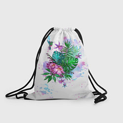Рюкзак-мешок Тропический букет с колибри, цвет: 3D-принт
