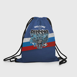 Рюкзак-мешок Wellcome to Russia: лента триколора, цвет: 3D-принт