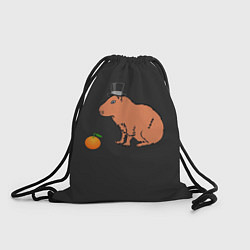 Рюкзак-мешок Капибара в цилиндре, цвет: 3D-принт