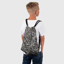 Рюкзак-мешок Растительный орнамент - чеканка по серебру, цвет: 3D-принт — фото 2
