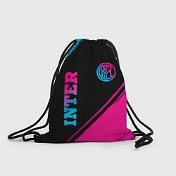 Рюкзак-мешок Inter - neon gradient: символ и надпись вертикальн, цвет: 3D-принт