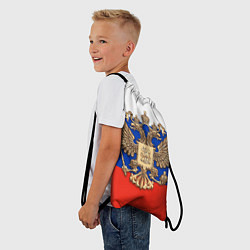 Рюкзак-мешок Герб России на фоне флага, цвет: 3D-принт — фото 2
