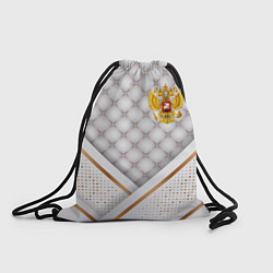 Рюкзак-мешок Герб России white gold, цвет: 3D-принт