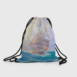 Рюкзак-мешок Фрегат в штормовом океане, цвет: 3D-принт