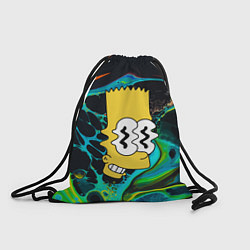 Рюкзак-мешок Голова Барта Симпсона - глитч, цвет: 3D-принт