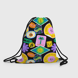 Рюкзак-мешок Летние наклейки pop-art паттерн, цвет: 3D-принт