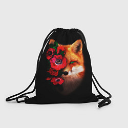 Рюкзак-мешок Лиса и цветы, цвет: 3D-принт