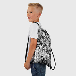 Рюкзак-мешок Черно-белый абстрактный паттерн, цвет: 3D-принт — фото 2