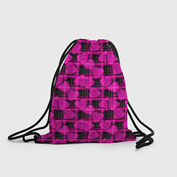 Мешок для обуви Black and pink hearts pattern on checkered