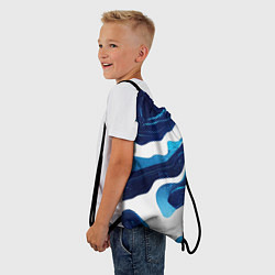 Рюкзак-мешок Синие разводы краски, цвет: 3D-принт — фото 2