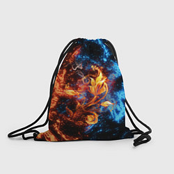 Рюкзак-мешок Огонь и вода - Огненный цветок, цвет: 3D-принт