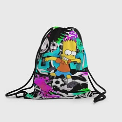 Рюкзак-мешок Барт Симпсон - центр-форвард на фоне граффити, цвет: 3D-принт