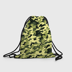Рюкзак-мешок Камуфляж Зеленые листья, цвет: 3D-принт