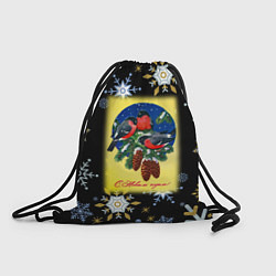 Рюкзак-мешок Новый Год Три Снегиря, цвет: 3D-принт