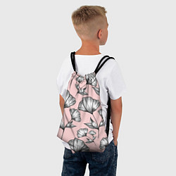 Рюкзак-мешок Графичные цветы на пудровом фоне, цвет: 3D-принт — фото 2