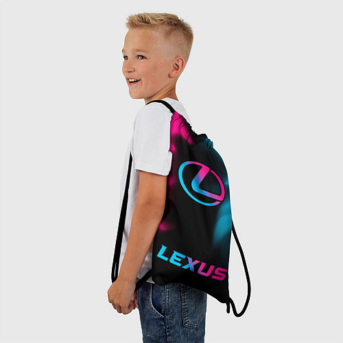Мешок для обуви Lexus - neon gradient: символ, надпись / 3D-принт – фото 3