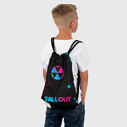 Рюкзак-мешок Fallout - neon gradient: символ, надпись, цвет: 3D-принт — фото 2