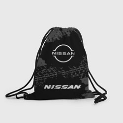 Рюкзак-мешок Nissan speed шины на темном: символ, надпись, цвет: 3D-принт