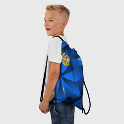 Рюкзак-мешок Герб РФ на синем объемном фоне, цвет: 3D-принт — фото 2