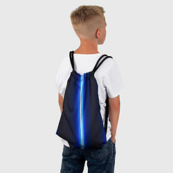 Рюкзак-мешок Неоновое синее свечение, цвет: 3D-принт — фото 2